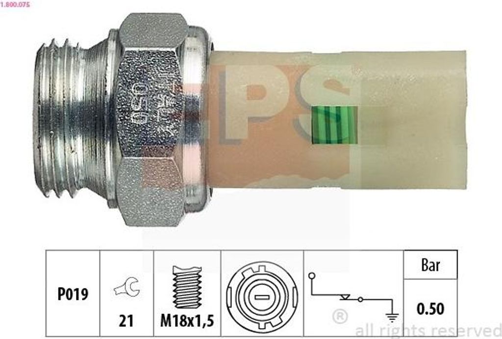 EPS 1.800.075 Öldruckschalter Öldrucksensor für RENAULT ESPACE III (JE0) MEGANE I (BA0/1) CLIO I (B/C57, 5/357) MEGANE Scenic (JA0/1) LAGUNA I