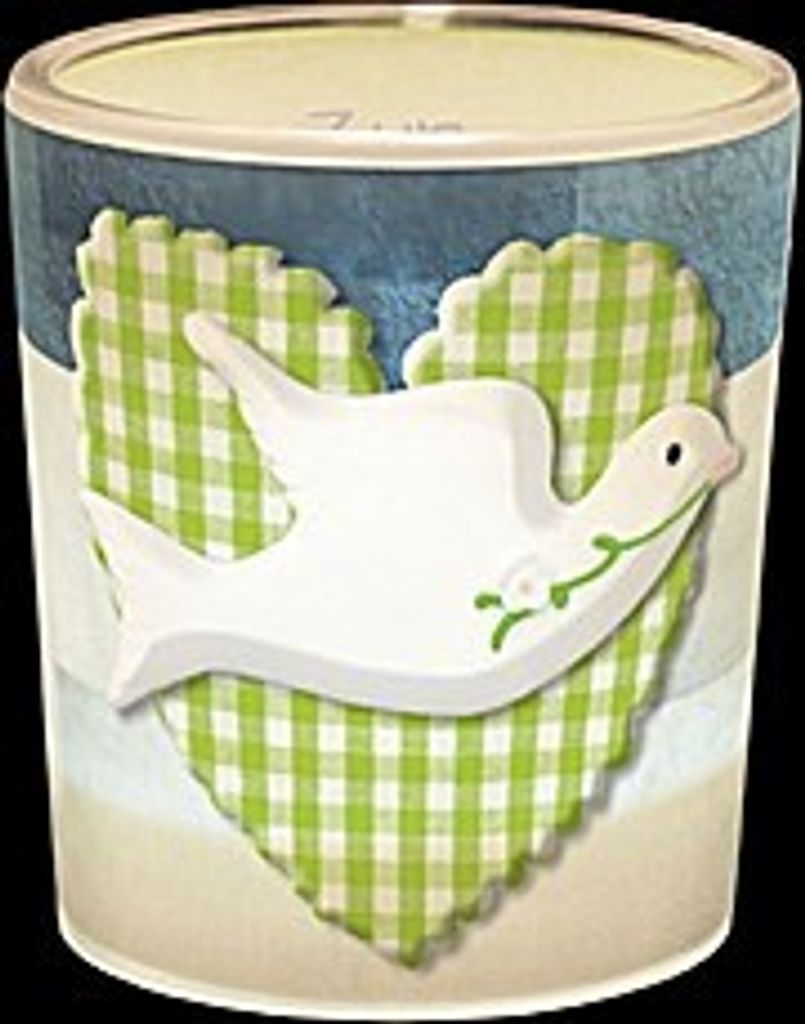 Windlicht+Teelicht 6x6cm Für Dich Zur Kommunion Taube