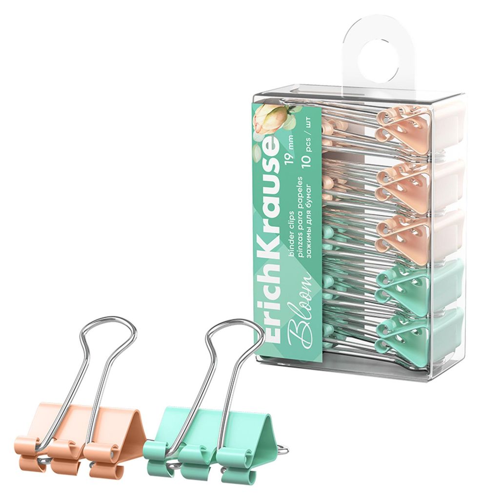 Foldback Klammern 19mm Metall Bloom 10 Stück Apricot / Mint