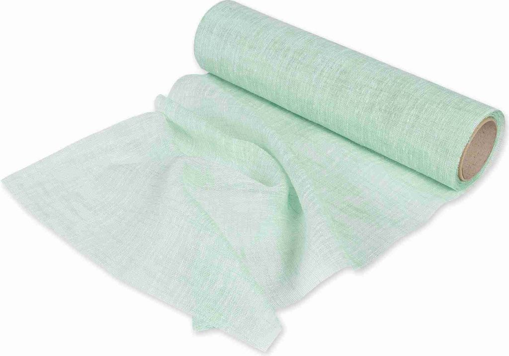 4m Dekostoff Leinenoptik B30cm Tischläufer Tischband Leinen Deko Stoff Stoffband, Farbe:mint
