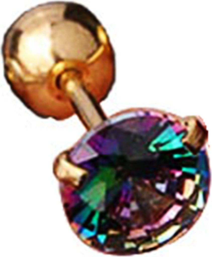 1 Stück Damen-Ohrring, Zirkonia, kleines Schmuckzubehör, glänzender, bunter Ohrstecker zum Einkaufen-Mehrfarbig 2,2 mm