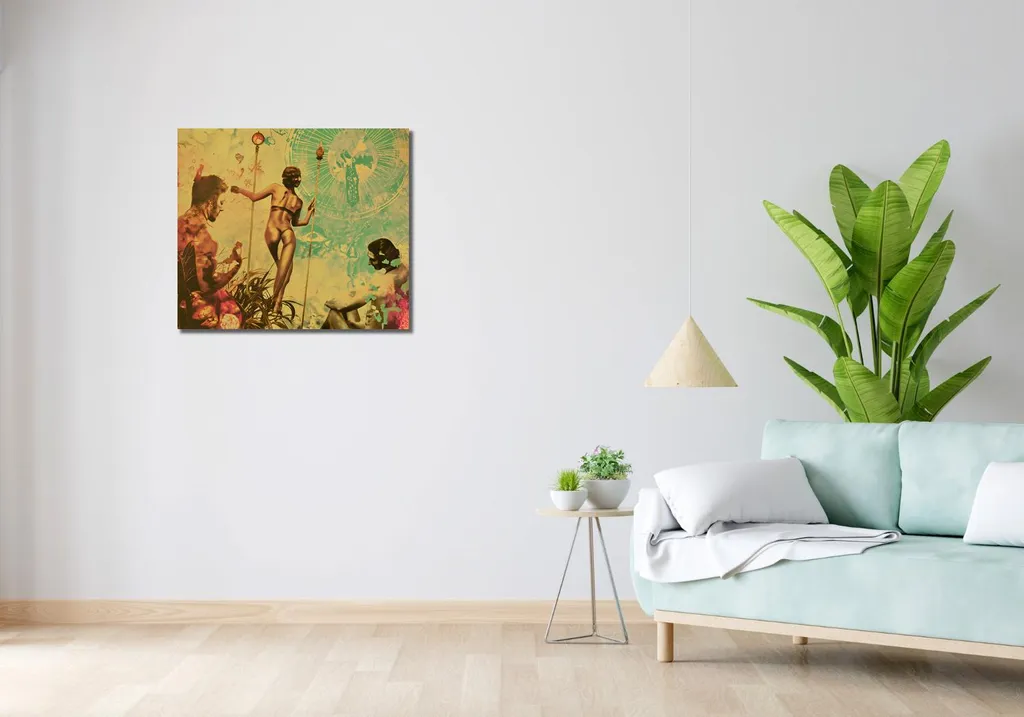 Image Synthèse avec le monde 70x60 cm - Toile Haute Qualité Durable - 2
