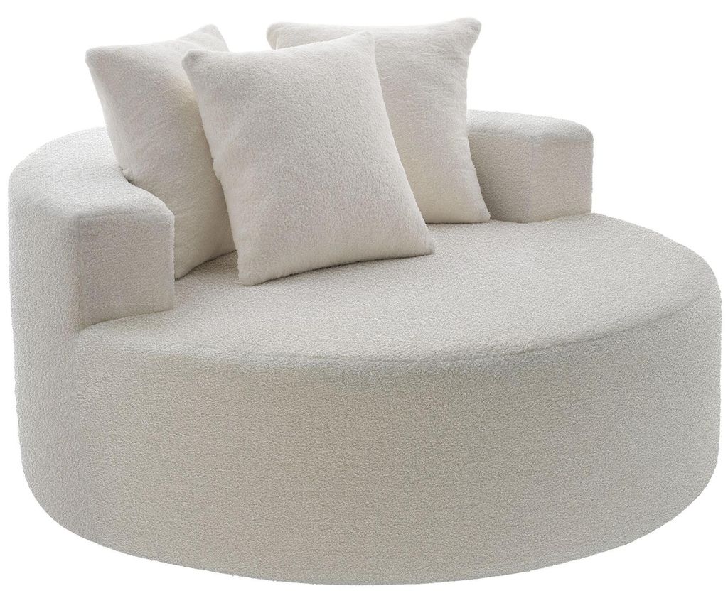 Relaxační křeslo tectake®, potah bouclé, průměr 127 x 60 Obrázek produktu 