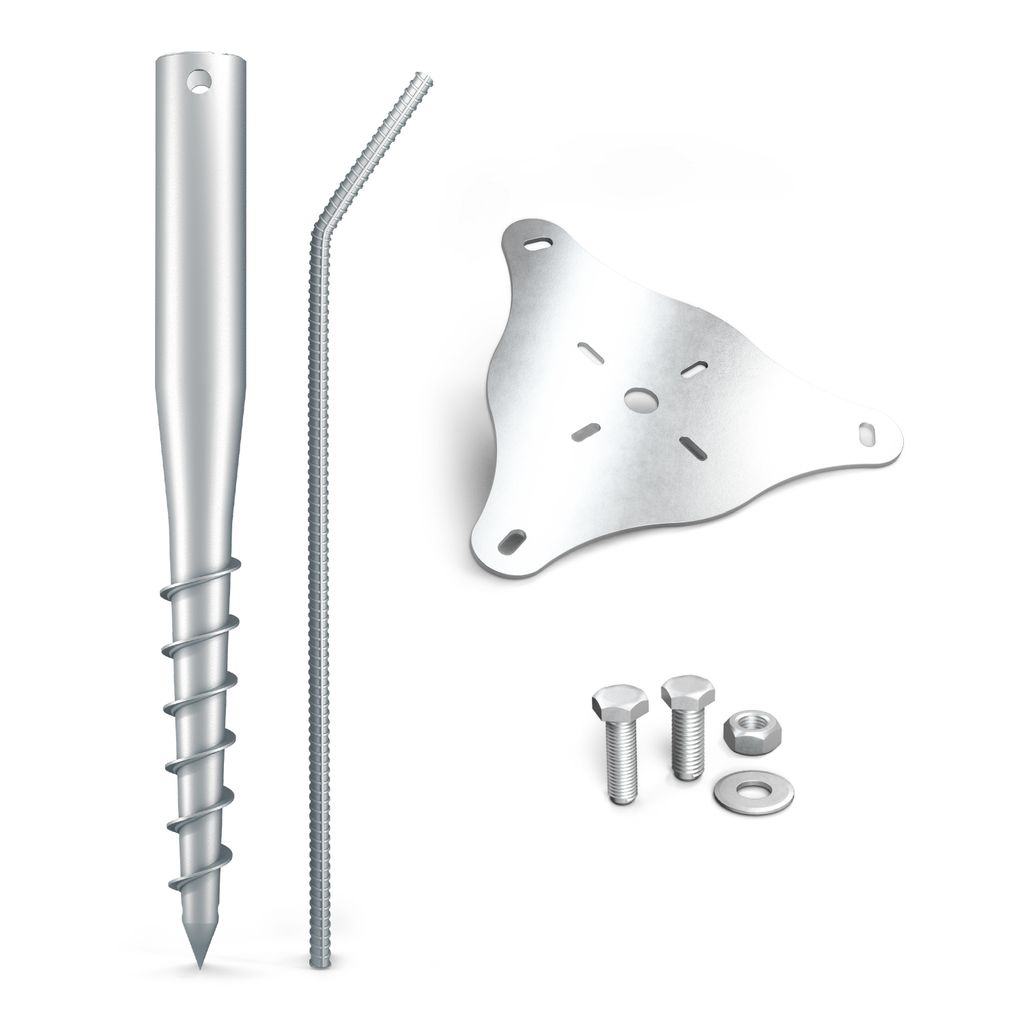 MAXERIO 60 cm Anchor-Set (Duplex-Beschichtung); Schirmständer; Fahnenmast + Zubehör; Ø 60 x 2; M12
