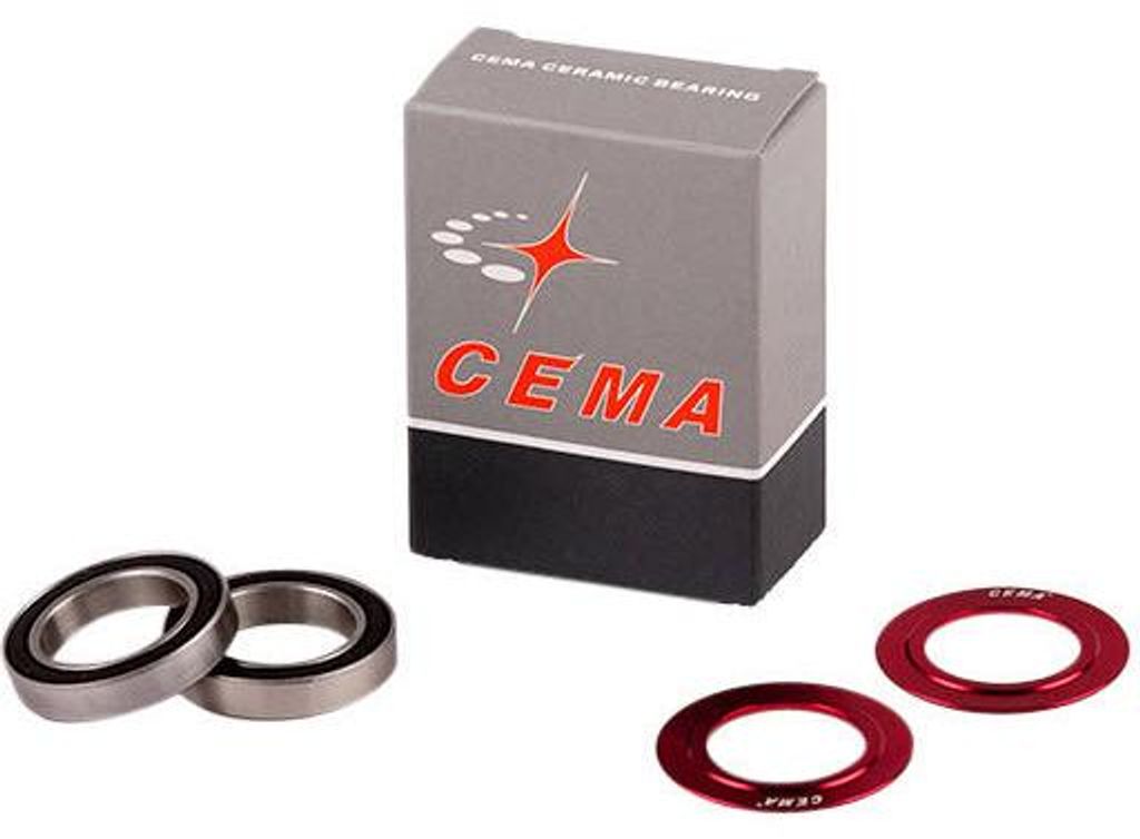 Cema Kugellagerset für 24mm Innenlager Edelstahl rot