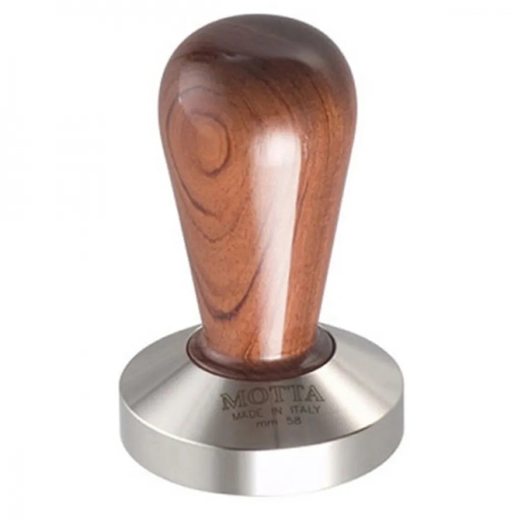 Tamper 58 mm Motta en Acier Inox et Bois de Bubinga Haute Qualité