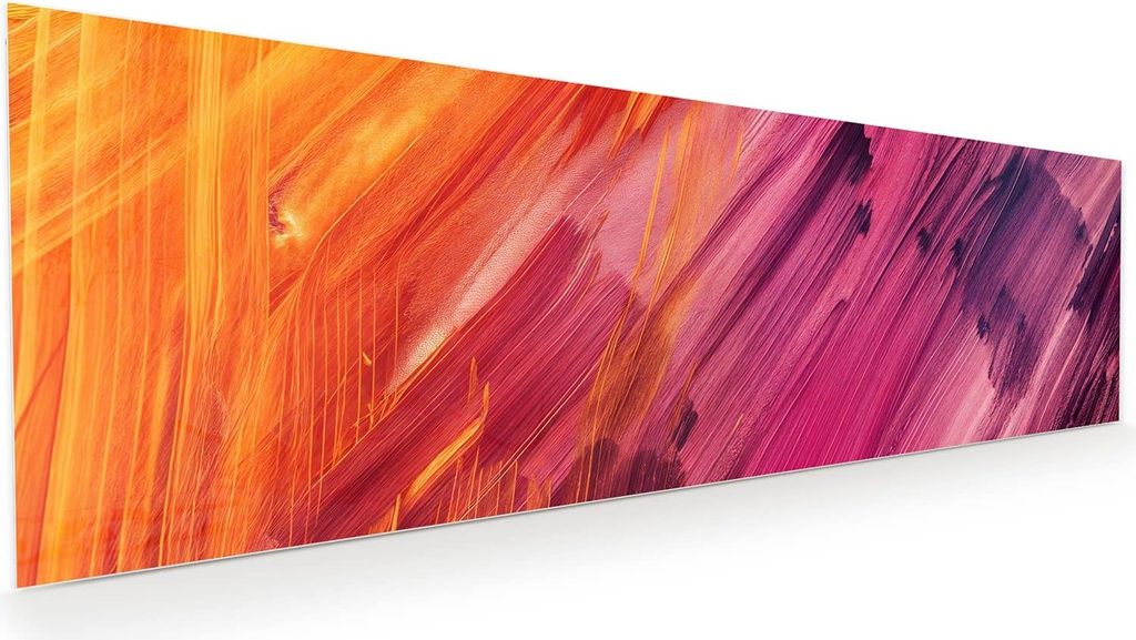 Glasbild 120x40cm in XXL für Wohnzimmer, Schlafzimmer Motiv Abstrakte Farben
