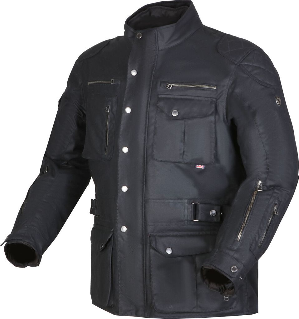 Modeka Matlock Motorrad Wachsjacke, schwarz, XL