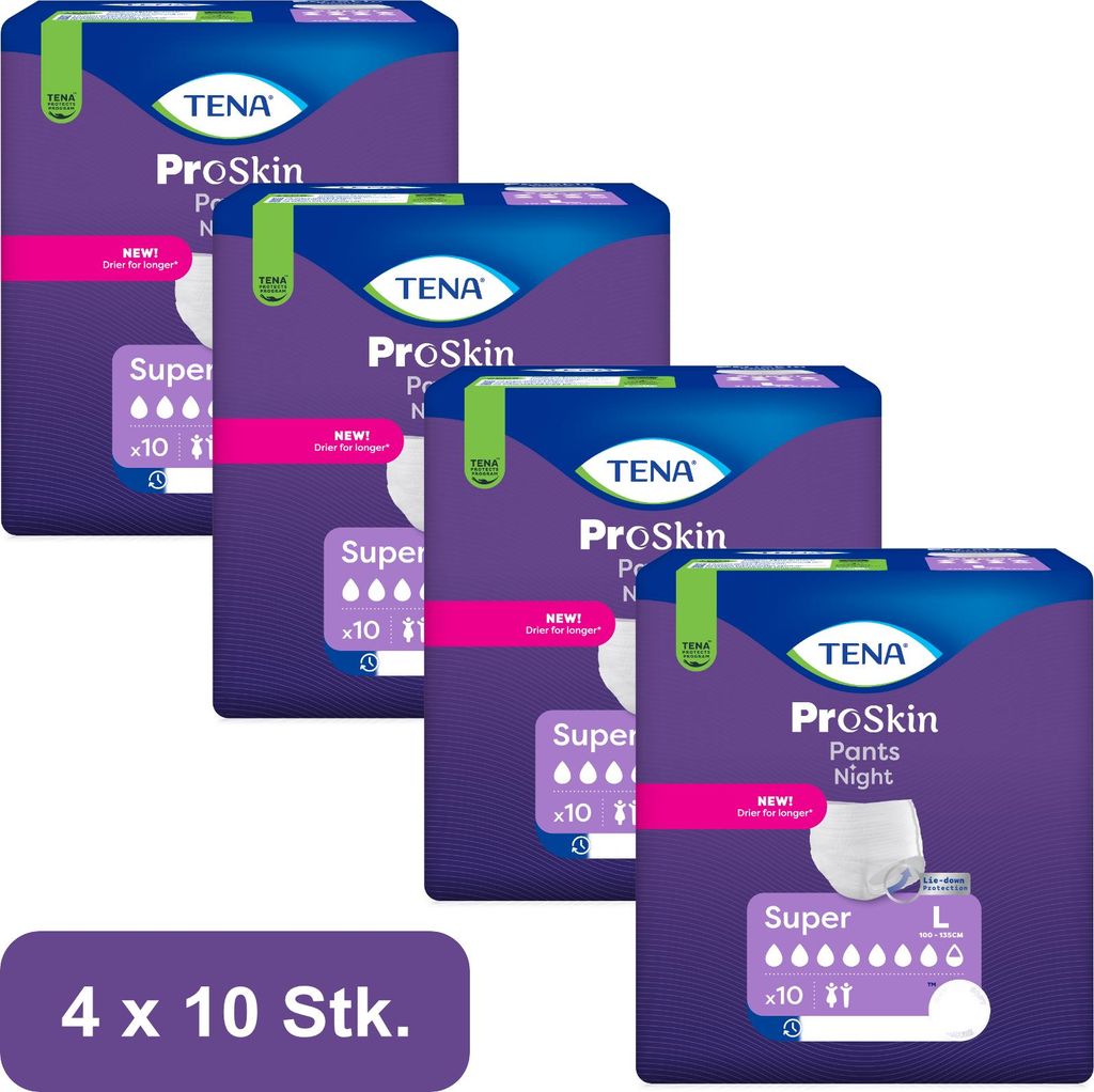 TENA - Pants Night Super L - 4x10Stk. Produktbild 