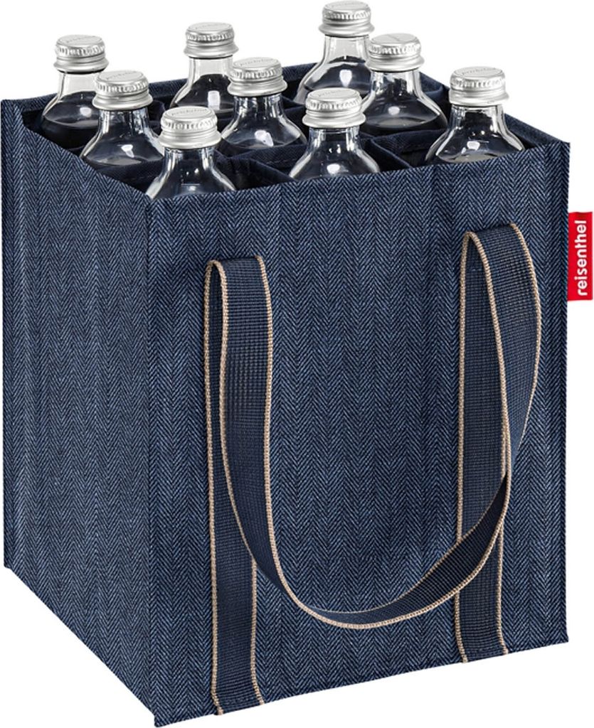 Bottlebag Herringbone Dark Blue ZJ4113