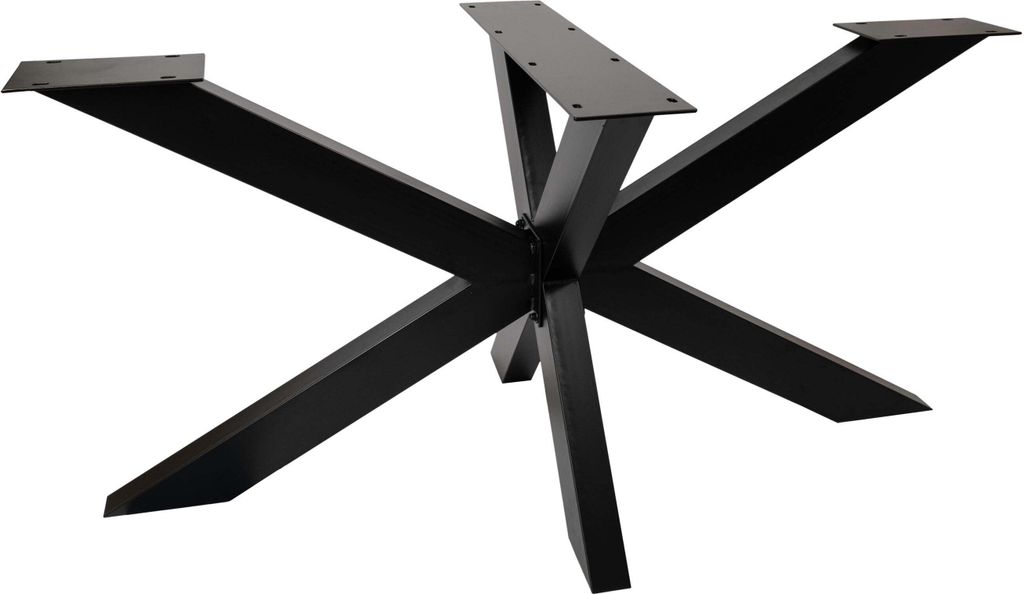 Natural Goods Berlin Tischgestell SPIDER, Tischkufen, Tischbeine, sehr belastbar, Möbelbeine, Metall, Schwarz, H71 x B78 x L150 cm