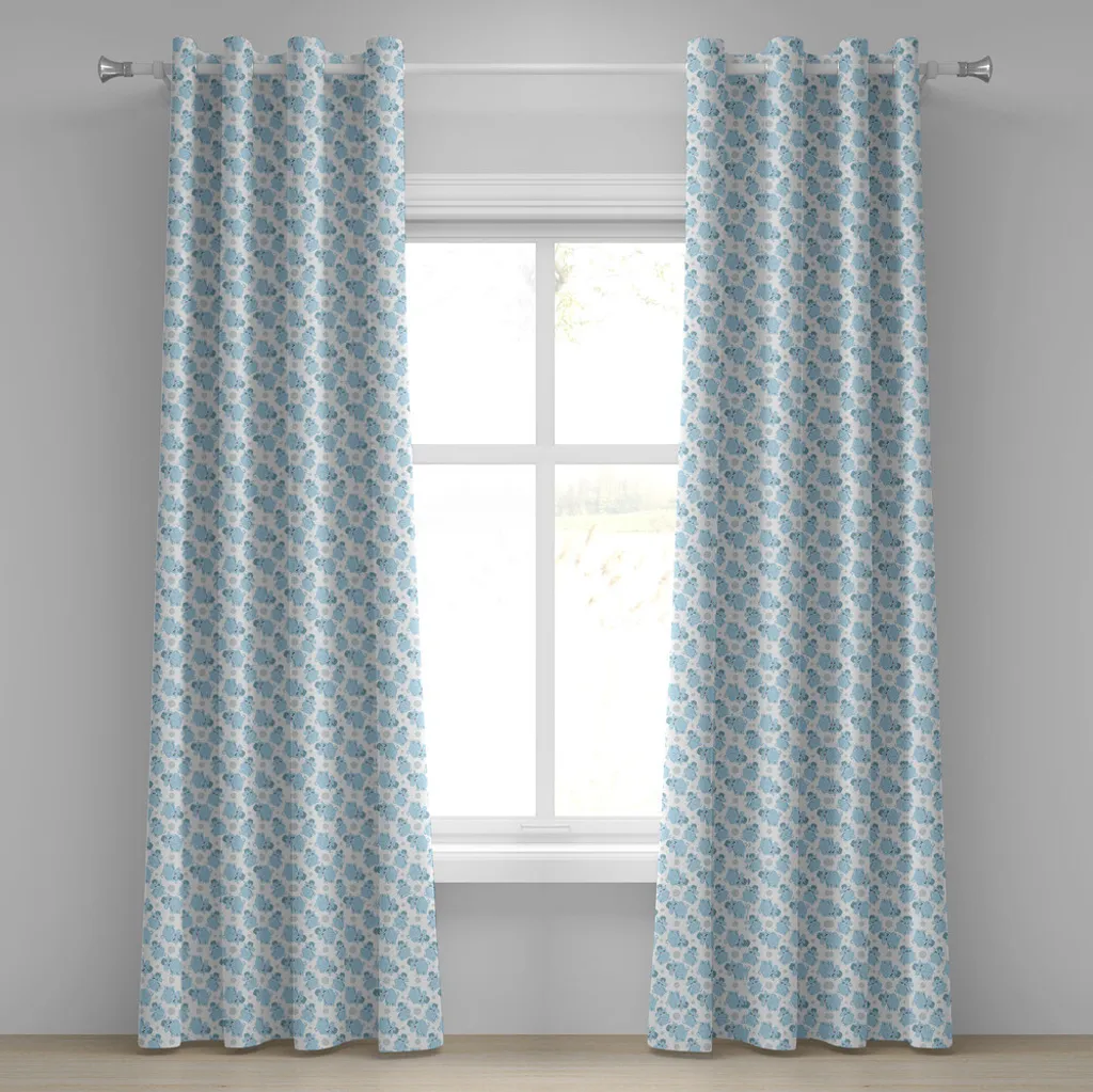 Tenda Bimbi Elefantini Azzurri 280x225cm ABAKUHAUS Lavabile Lavatrice