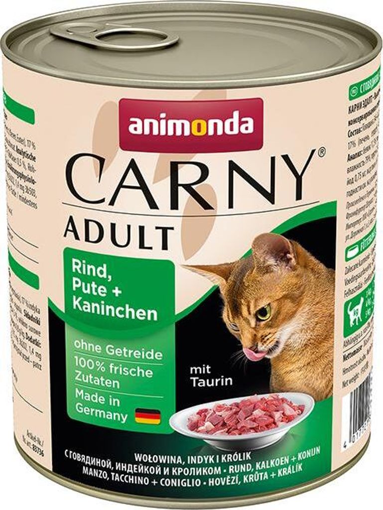 Animonda Carny Adult Rind, Pute & Kaninchen 800gx6