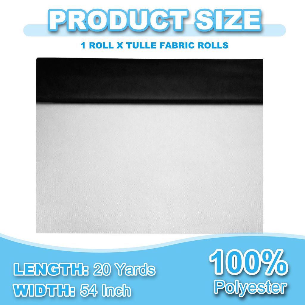 Tš¹llstoffrollen, 137 cm x 1828cm Tš¹ll Stoff Rolle Stoffspule Tš¹llband Netzstoffrolle fš¹r DIY Tutu-R?cke Tischrock Geschenkverpackung Ti...