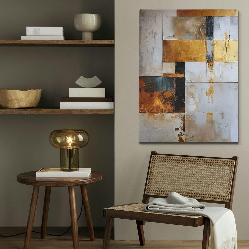 Wallity, KNV10098 - 70100, Dekoratives Leinwandgemälde, Mehrfarbig, Leinwand, 70 x 100 cm