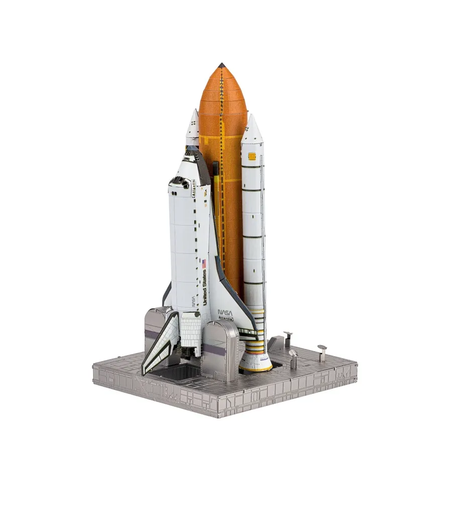Puzzle 3D Metal Earth ICONX Space Shuttle Launch Kit en métal argenté