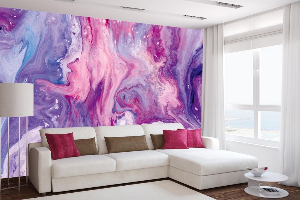 Vlies Fototapete ACRYLSTRUKTUR MIT MARMORMUSTER 375 x 250 cm (inkl. Kleister) - Vlies Tapete, Wandtapete, Wandbilder - Tapete für Wohnzimmer Schla...