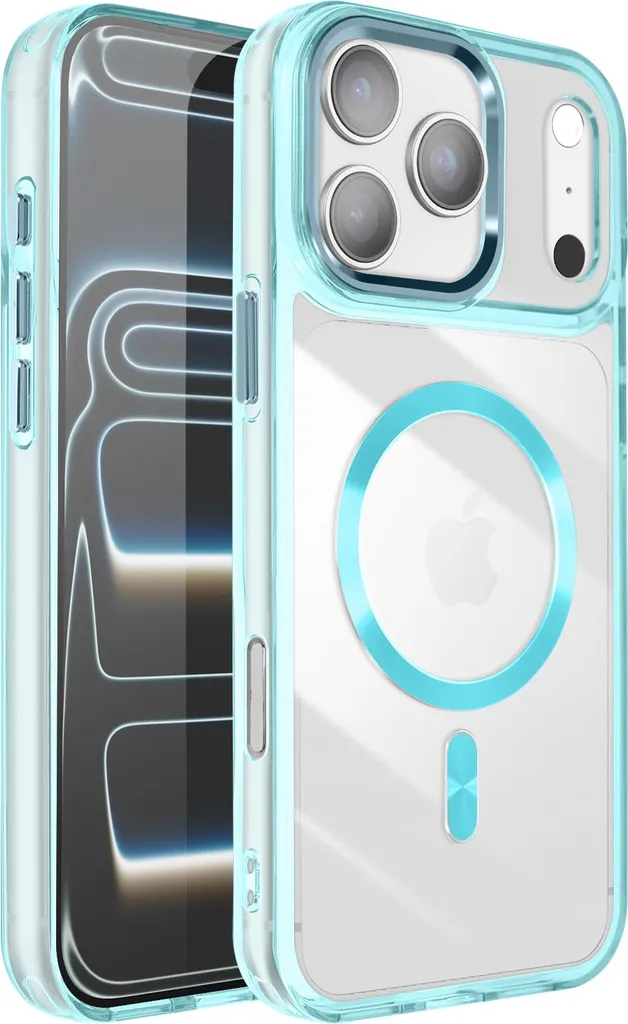 Cover MagSafe iPhone 17 Pro Max Avizar Cristal Colour Blu Turchese