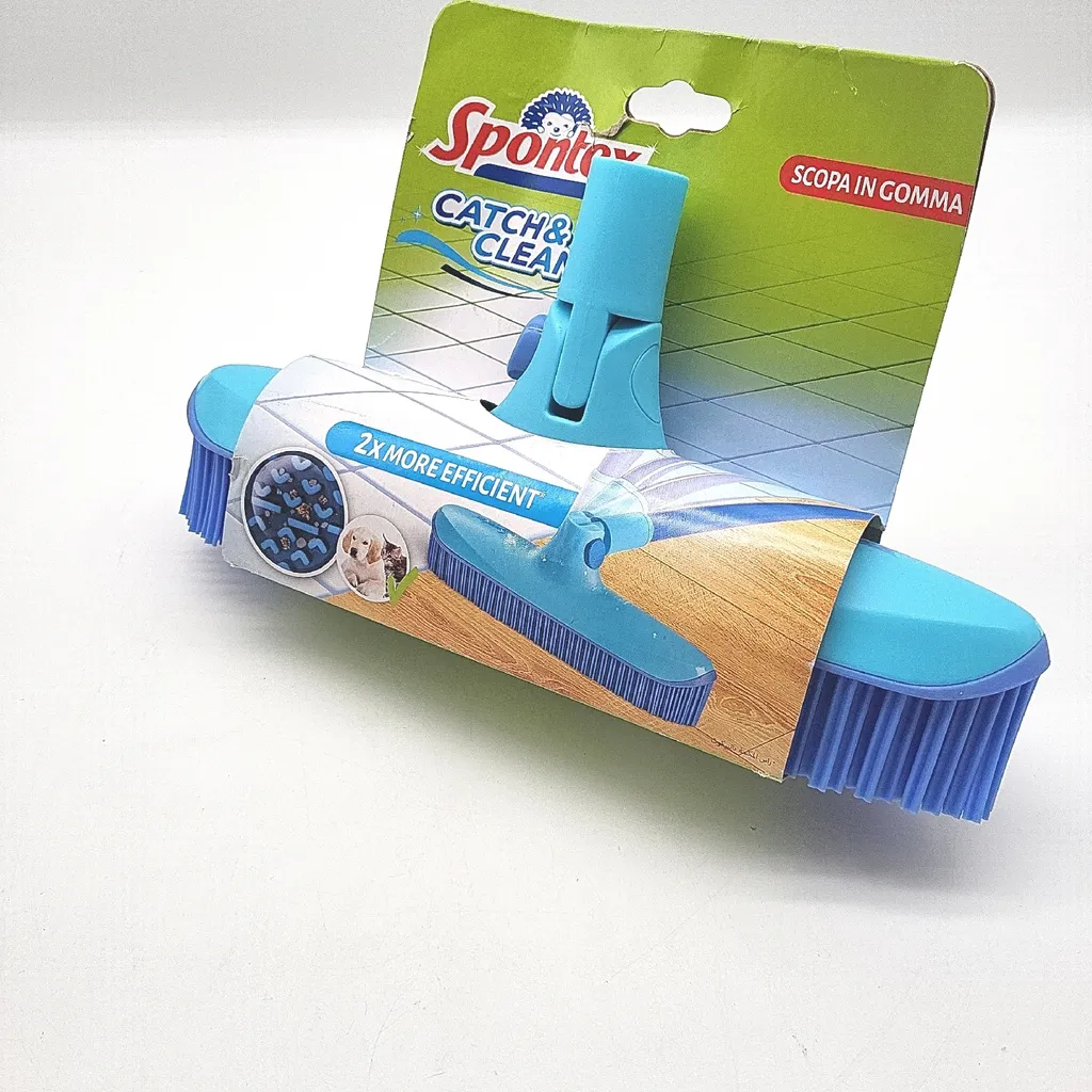 Brosse Pivotante Spontex Catch & Clean avec Picots Caoutchouc Gris