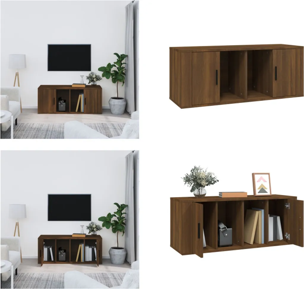 Mobile TV Economico ma di Classe vidaXL 100cm | Supporto TV Rovere