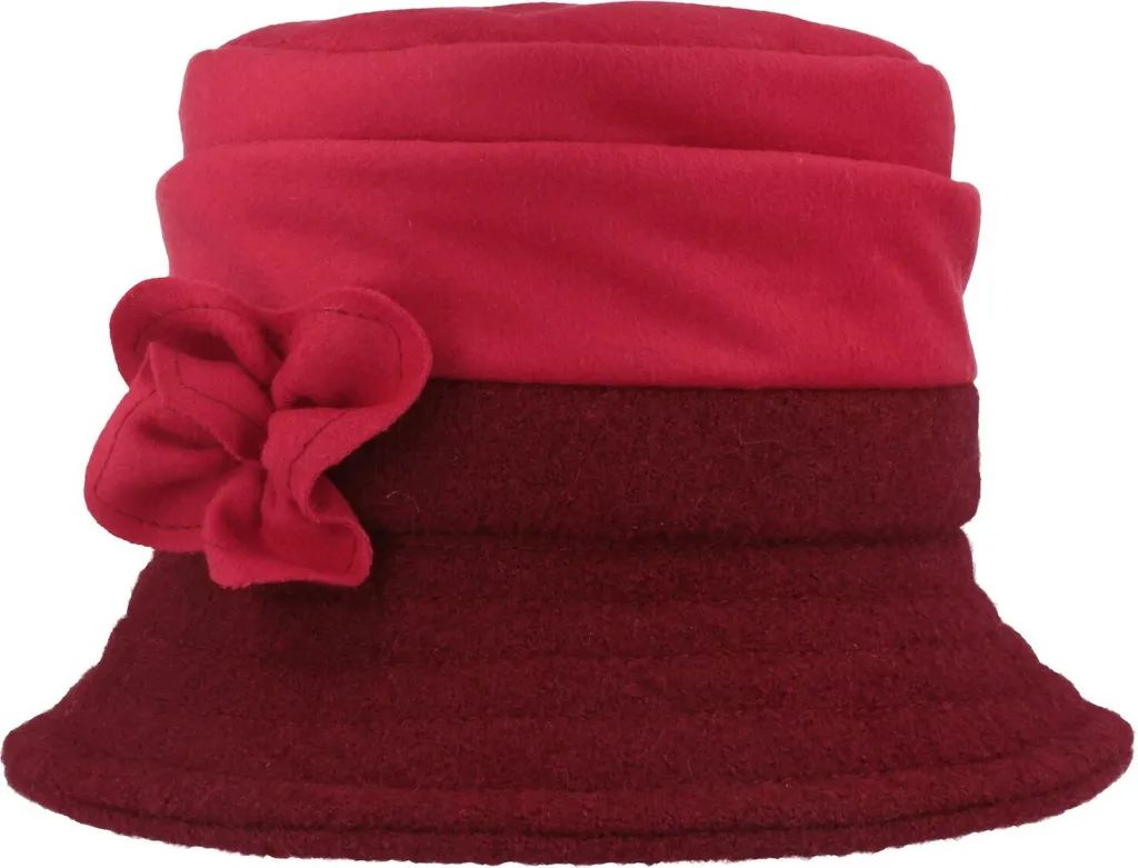 Chapeau laine chaud contre le froid hivernal avec décor fleur Walkhut