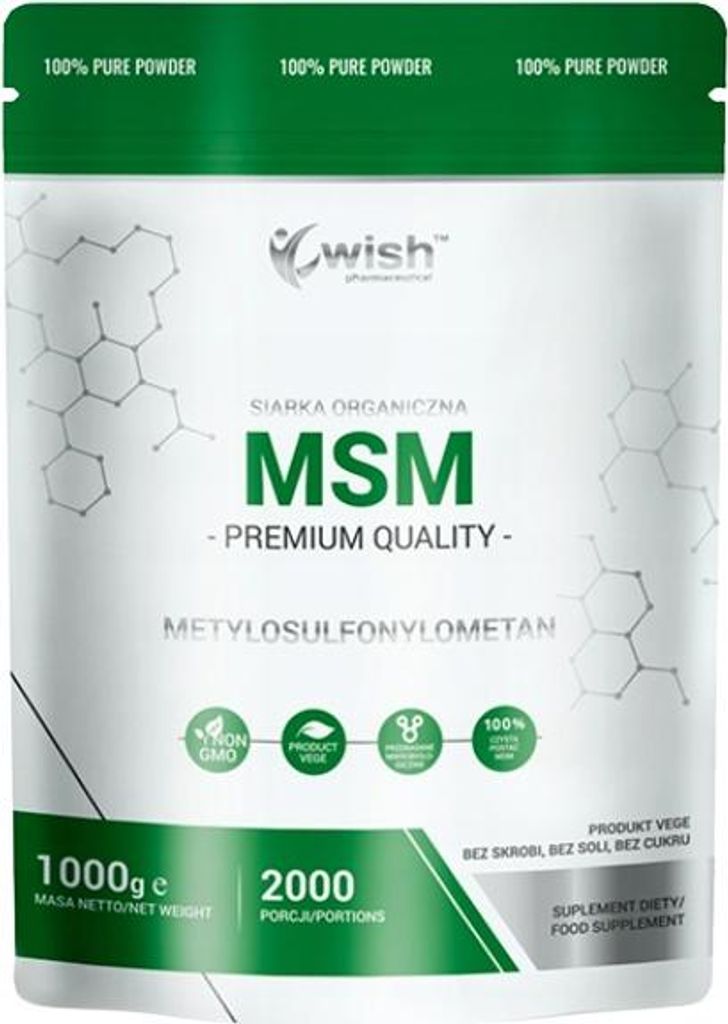 WISH MSM Organischer Schwefel für Gelenke, Knochen, Haare, VEGE 1 kg