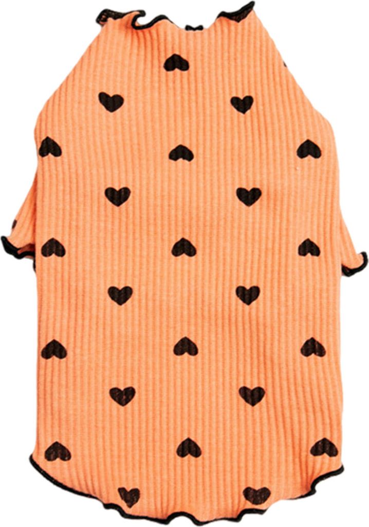 Hundekleidung für kleine und mittelgroße Hunde und Katzen, Sommer- und Herbst-Welpenhemd mit Herz-Print, dehnbare Langarm-Haustier-Outfits für C...