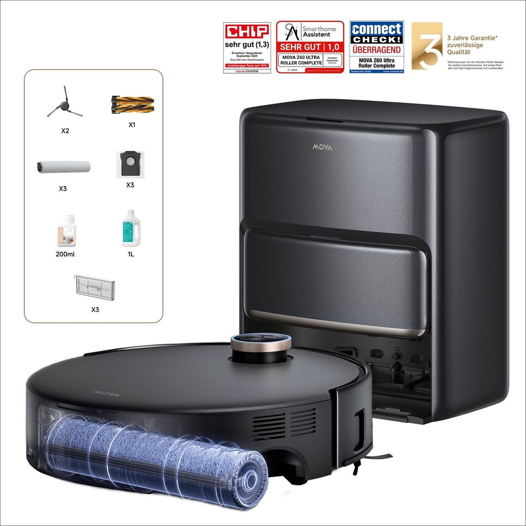 MOVA Z60 Ultra Roller Complete Saugroboter 28.000 Pa, Produktbild 