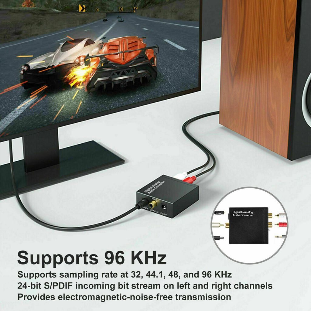 Wandler Optisch Toslink Koaxial auf RCA Digital zu Analog Produktbild 3