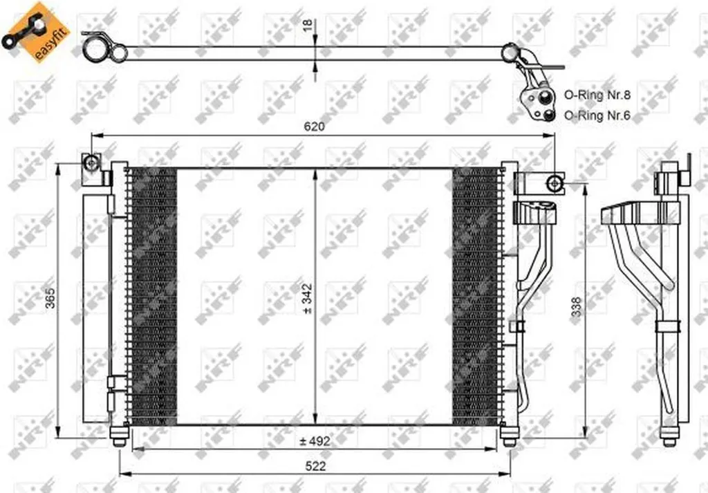 Condenseur clim NRF haute performance avec bague pour ACCENT III MC - 9