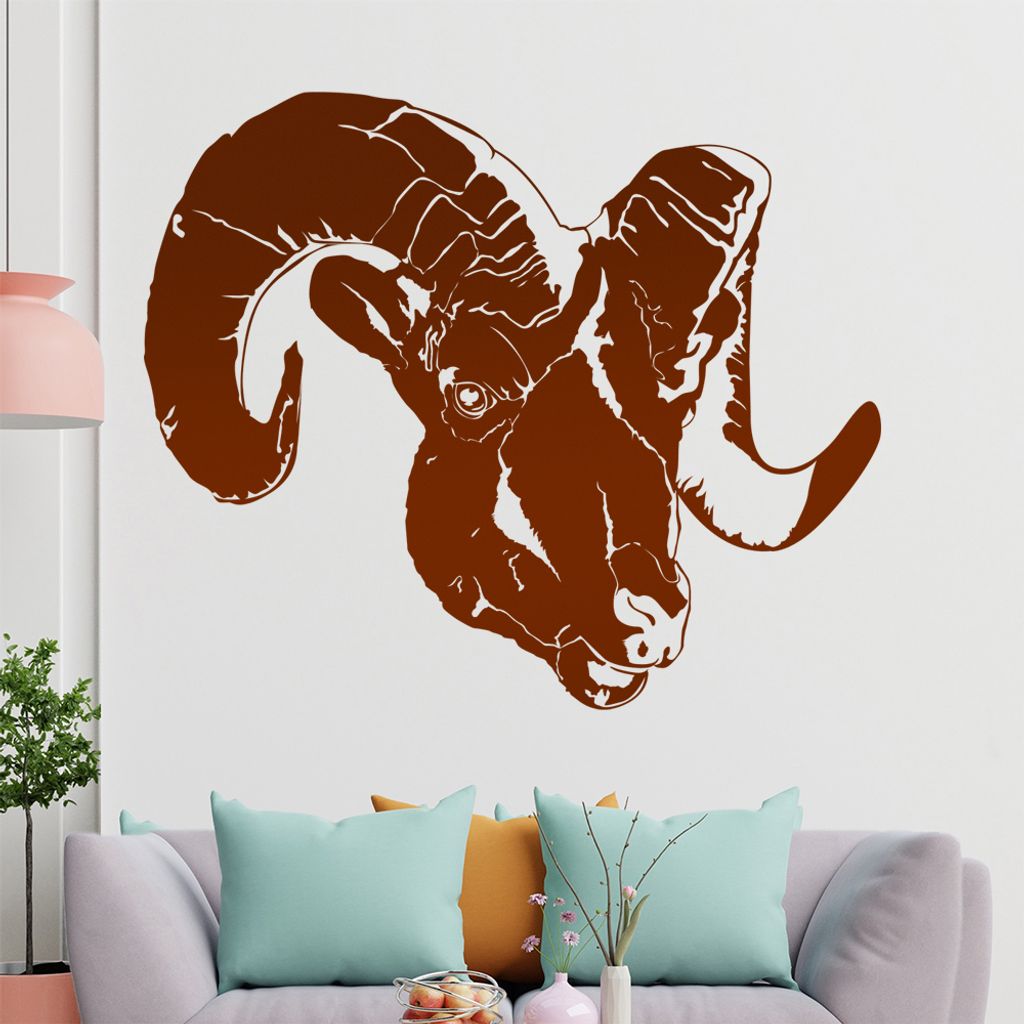 hauptsachebeklebt KIWISTAR Mufflon europäisch Korsika Wandtattoo in 6 Größen - Wandaufkleber Wall Sticker - Dekoration, Küche, Wohnzimmer, Schl...