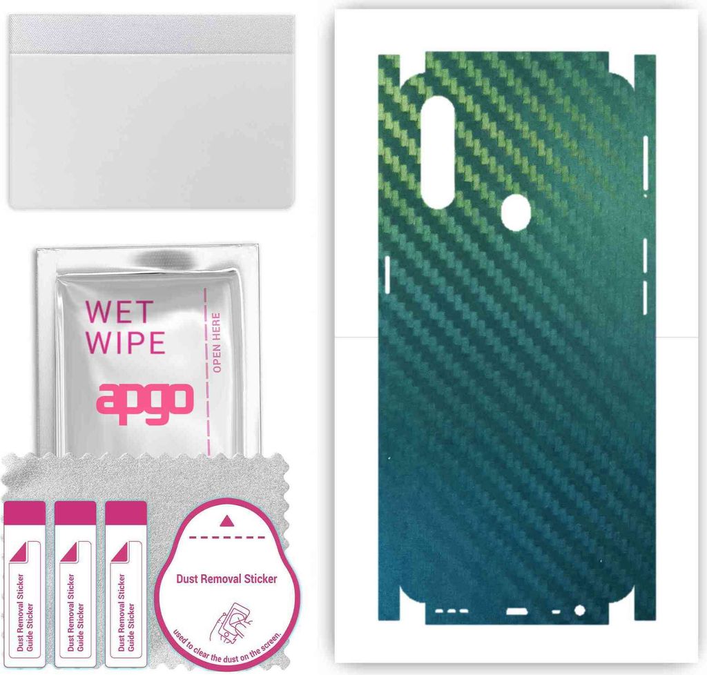 apgo Rückseite + Seiten Schutzfolie, Skin, kompatibel mit Oppo A31, Hinten Displayschutzfolie aus Vinylfolie, kratzfest, einfache Montage - Kohlen...