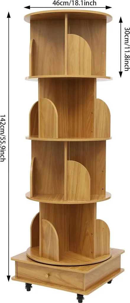 Tour de rangement pivotante 360° jaune 4 niveaux gain de place XXL