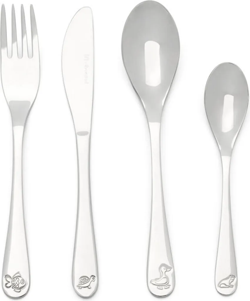 Zilverstad Animaux de l'Étang Set de 4 Couverts Enfant en Acier Inox