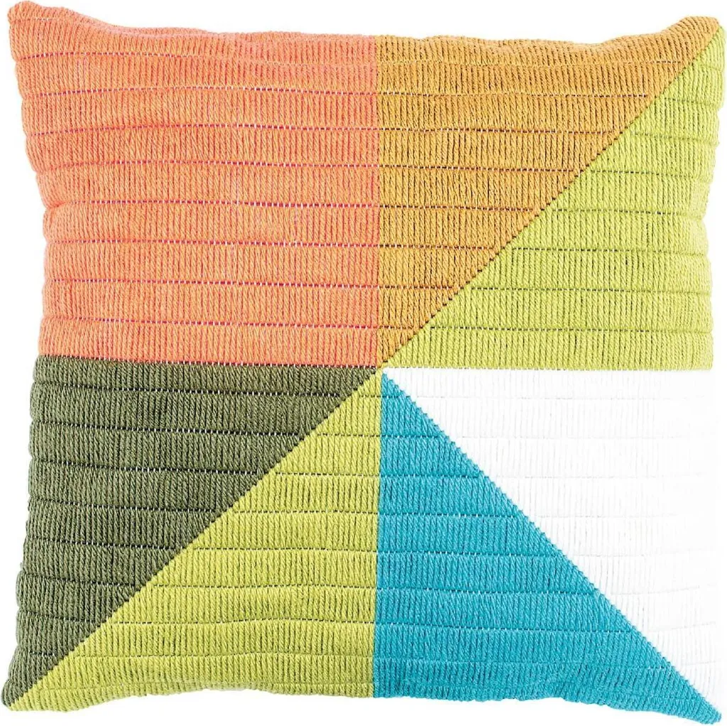 Coussin à broder Vervaco 40x40 motif géométrique Farbige Dreiecke II