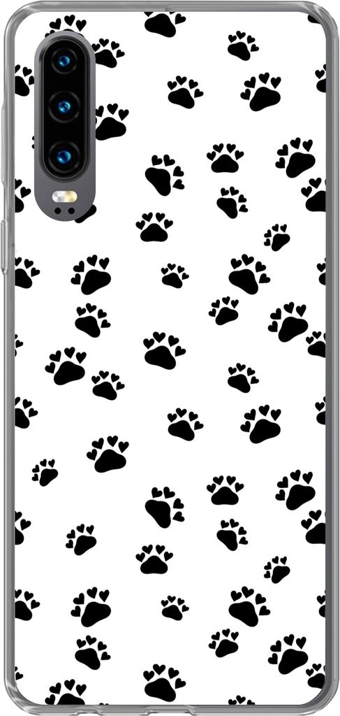 MuchoWow Handyhülle Schutzhülle Hülle für Telefoonhoesje Huawei P30 Muster - Katze - Pfoten - Jungen - Mädchen - Kinder - Kind Silikon Softc...