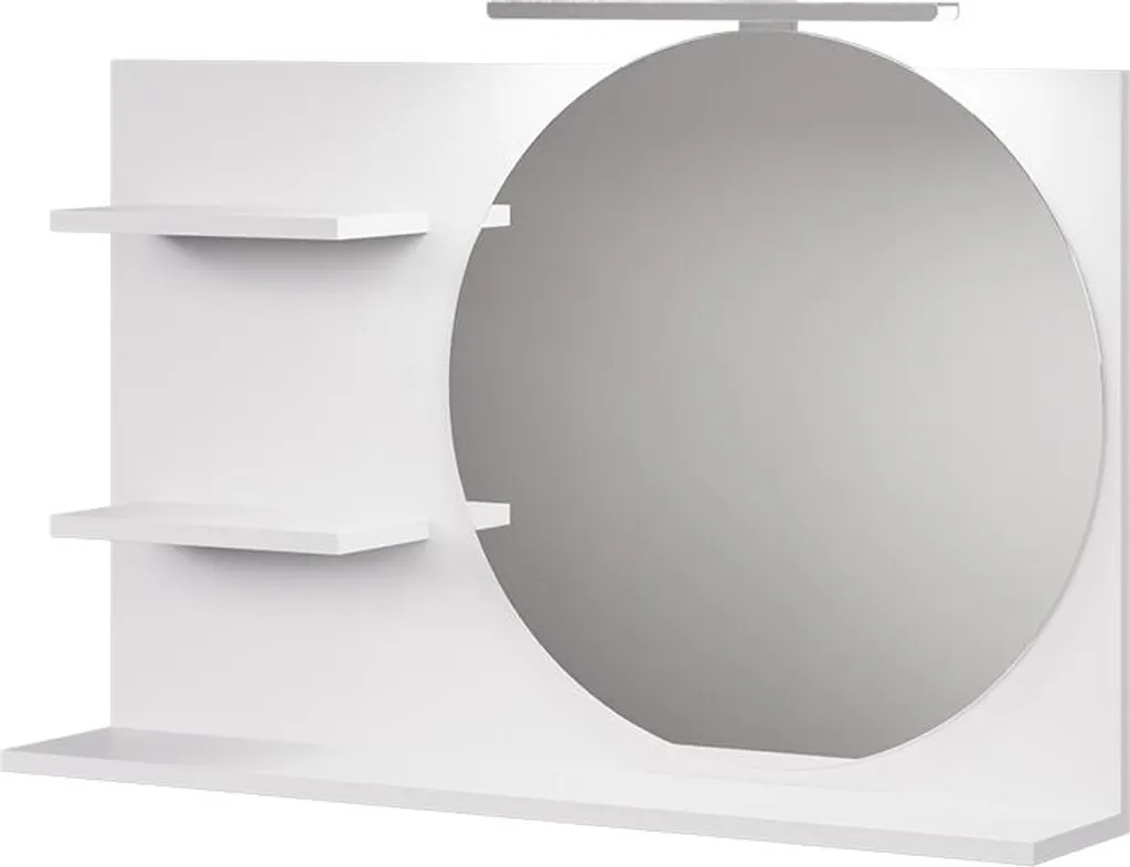 Miroir de Bain Vicco Avena 80x50cm Blanc à 3 Compartiments Ouverts Chic