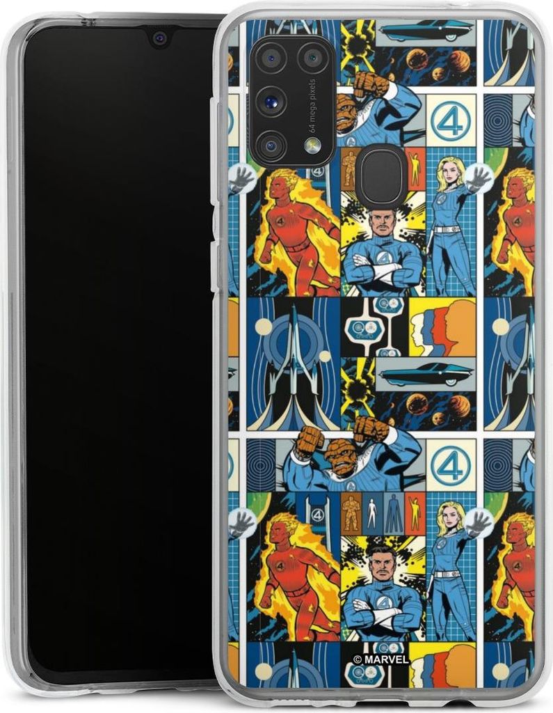 DeinDesign Handyhülle für Samsung Galaxy M31 Silikon Hülle Case Smartphone Schutzhülle Offizielles Lizenzprodukt Marvel The Fantastic Four