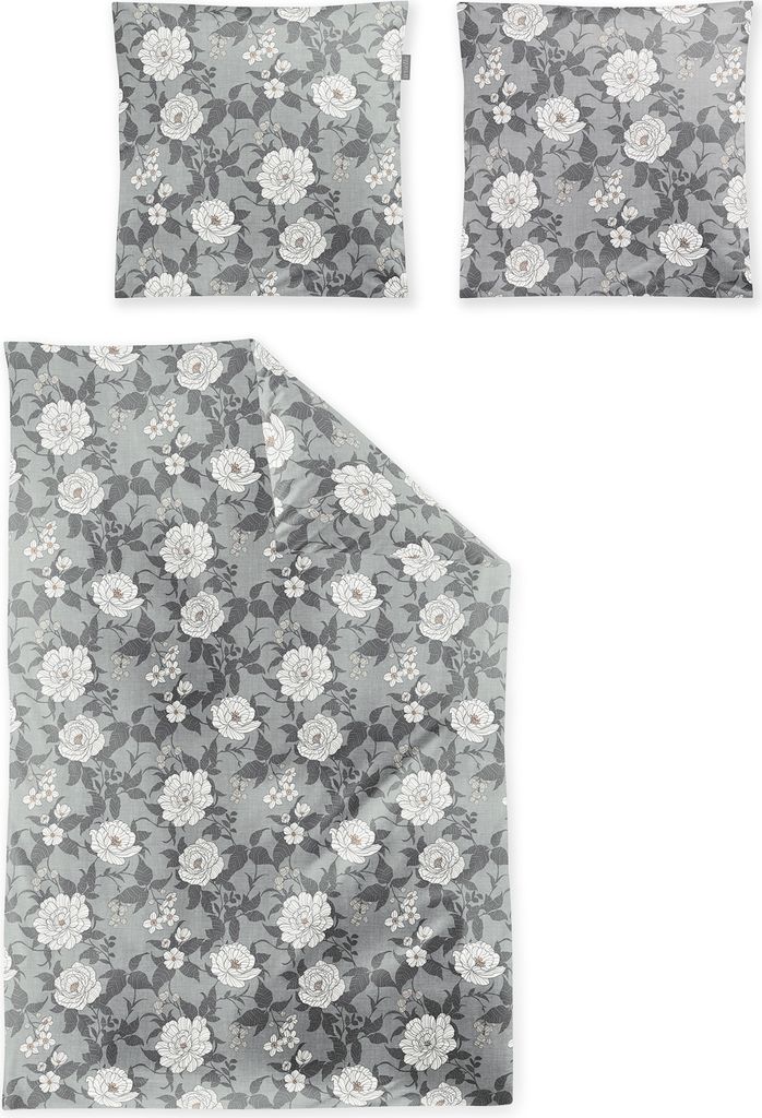 Irisette Edel-Feinbiber Bettwäsche-Garnitur Koala 8531 Farbe grau 135x200+80x80cm