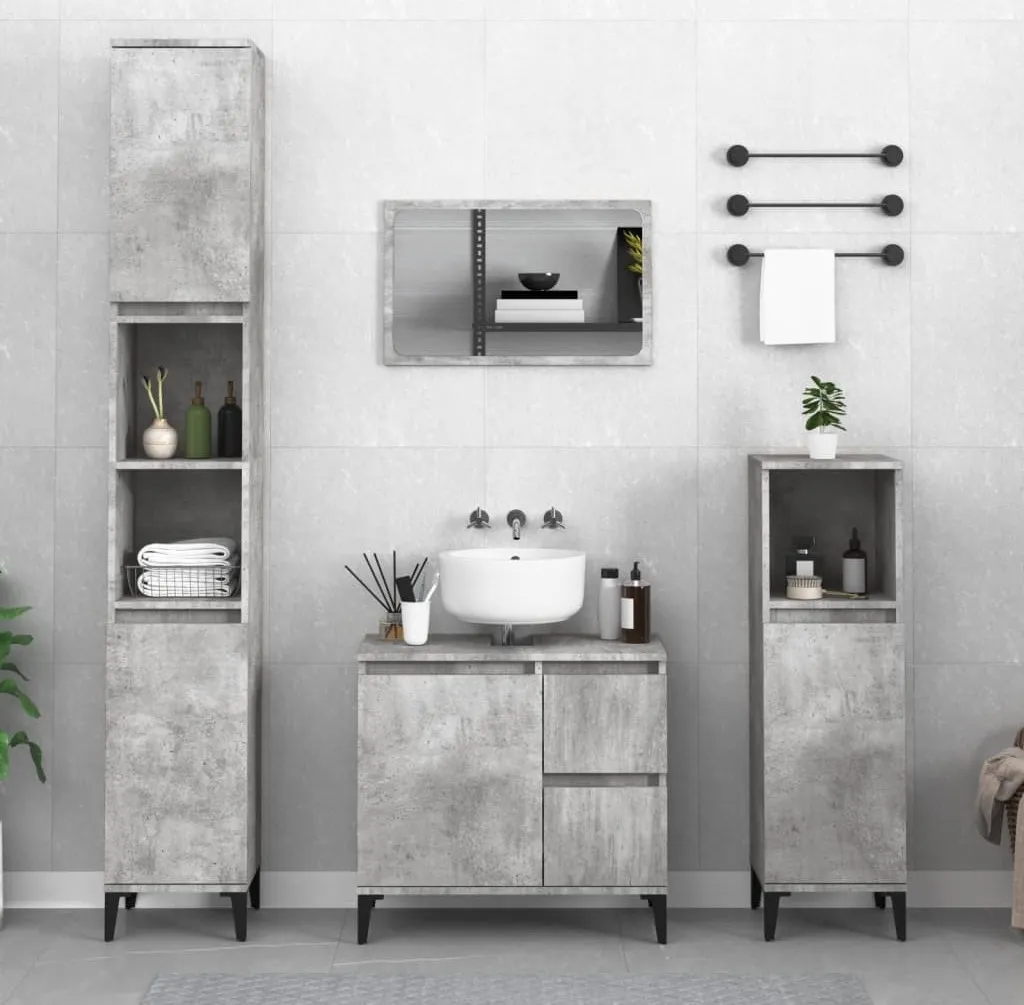 Armadietto Bagno Alto 190cm Grigio Cemento Maison Exclusive | Sicuro