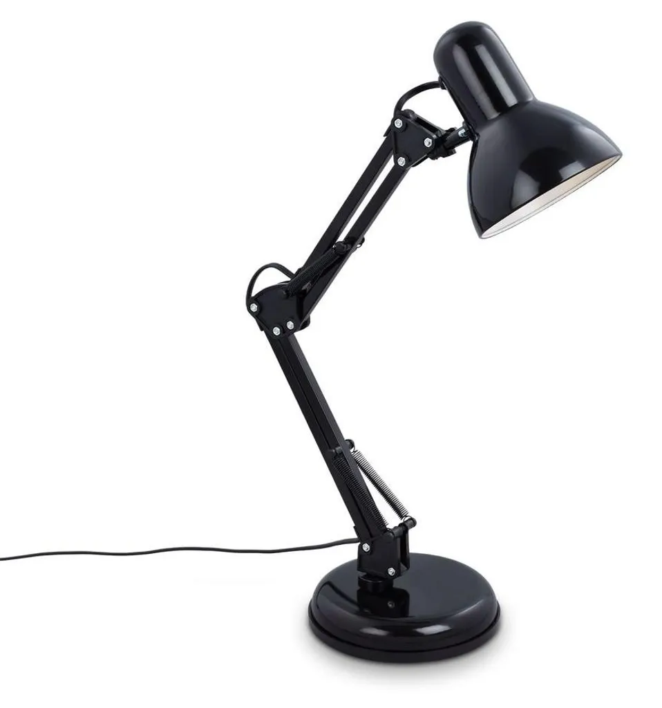 Lampe de salon noire orientable avec interrupteur câble - Culot E14