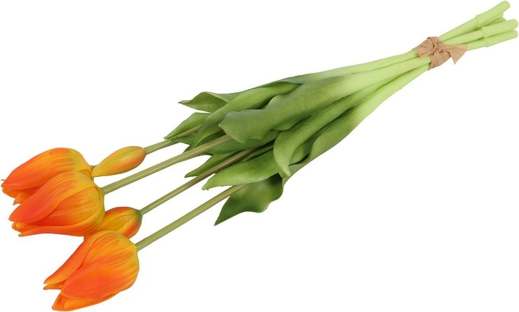 Countryfield Kunstlicher Tulpenstraus - 5x Stuck - orange - 45 cm