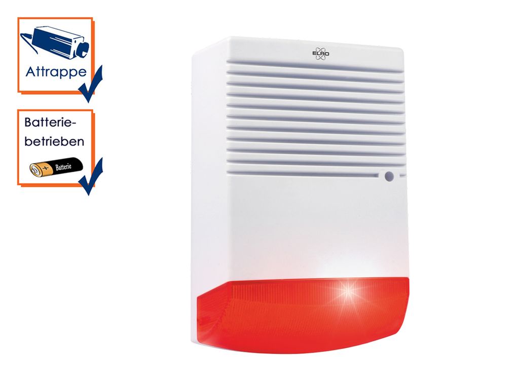 Elro Dummy (Attrappe) Alarmsirene mit blinkendem LED-Licht Produktbild 