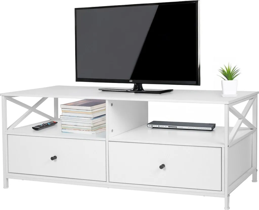 Meuble TV avec tiroirs pour téléviseur 55 pouces - Modèle Oslo Bois