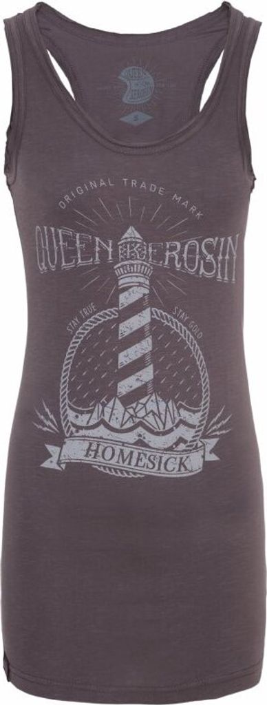 King Kerosin Female Shirt Homesick Longtop Anthra-XL