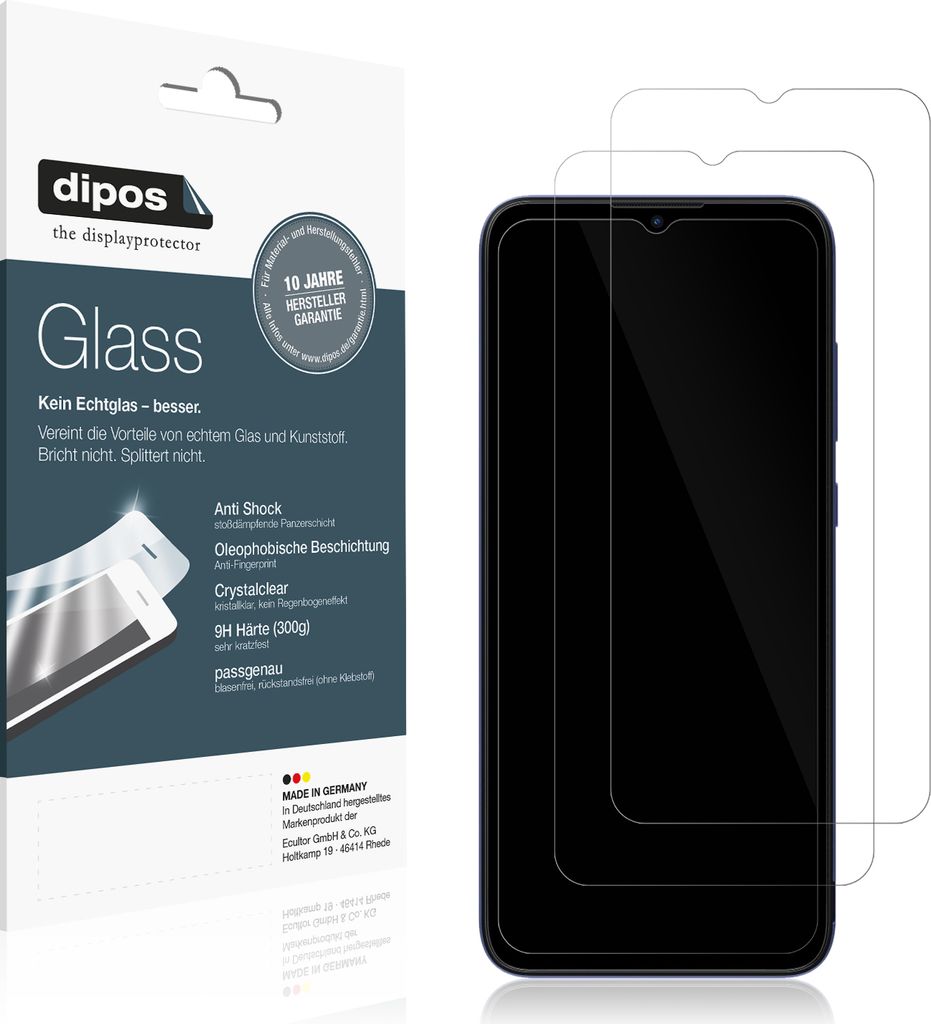 2x Schutzfolie für Nokia C21 - Anti-Shock 9H Folie dipos Glass Kunststoffglas