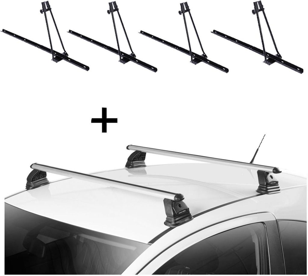 4x Fahrradträger ORION + Dachträger VDP EVO ALU kompatibel mit Opel Meriva B 5 Türer 2010-2017