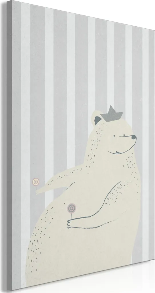 Quadro Orsacchiotto Goloso 40x60 cm | Stampa su Tela per Cameretta Bimbi