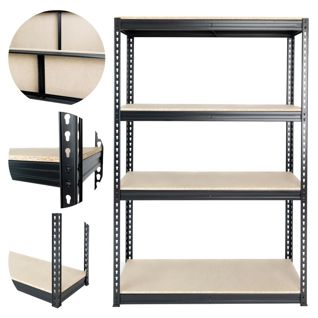 Rayonnage charges lourdes 2400kg en acier 1,4mm et bois, 180x120x40 cm