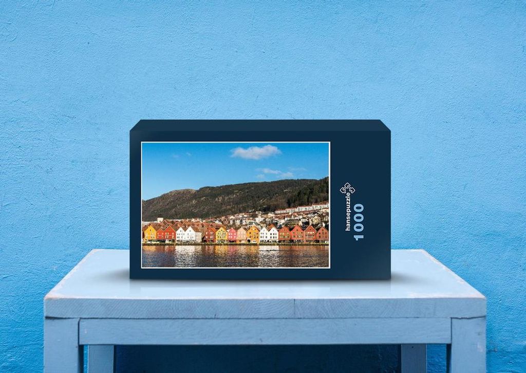 hansepuzzle 74015 - Bergen Puzzle, 1000 Teile, Orte, 60,0 x 46,0cm mit hochwertiger Aufbewahrung, Kartonbox und wiederverschließbarem Beutel